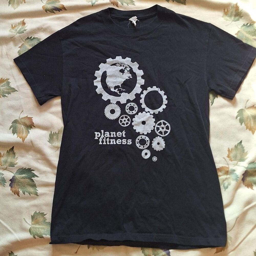 Anvil Men's Black and Navy T-shirt